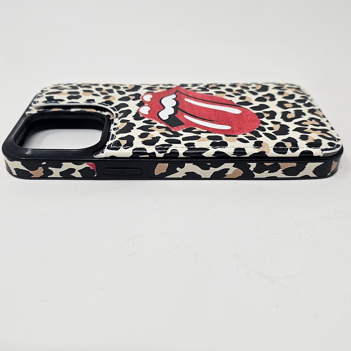 iPhone 14 Pro Max Wallet Case Leopard Tongue Lips Kiss - Image 8