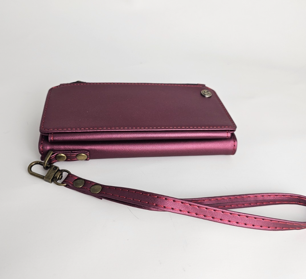 iPhone 14 Wallet Case Folio Wine Red - Image 11