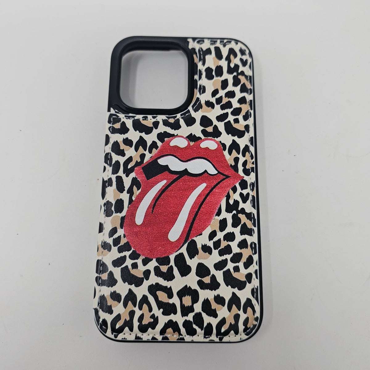iPhone 14 Pro Max Wallet Case Leopard Tongue Lips Kiss - Image 12