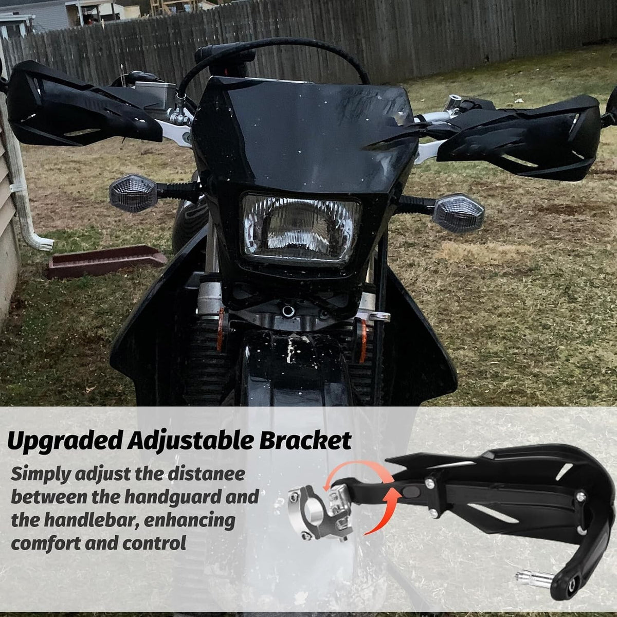 Universal Black Handguards Dirt Bike Ebike ATV Quad 7/8" 22MM 1 1/8" 28MM Motox