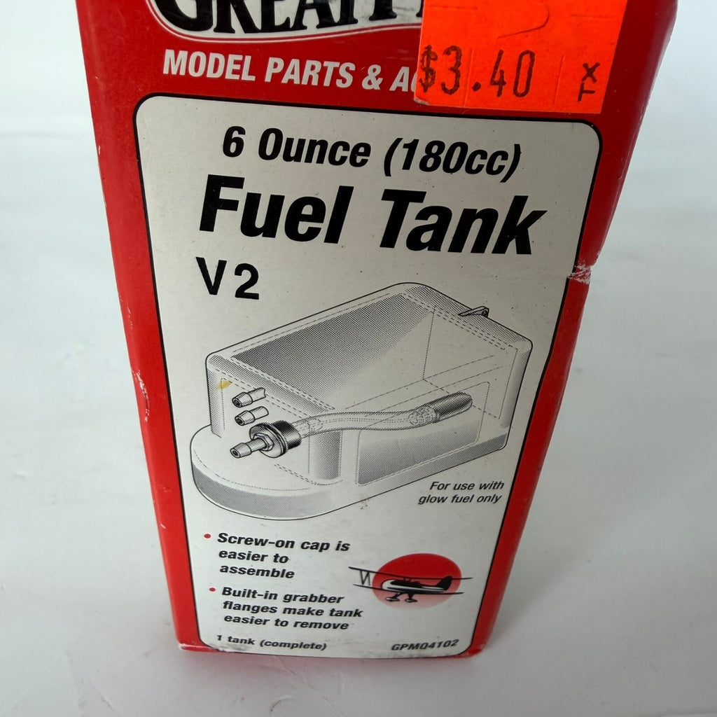 Vintage Great Planes 6 Ounce 180 CC Fuel Tank v2 GPMQ4102 New old Stock Model Rc