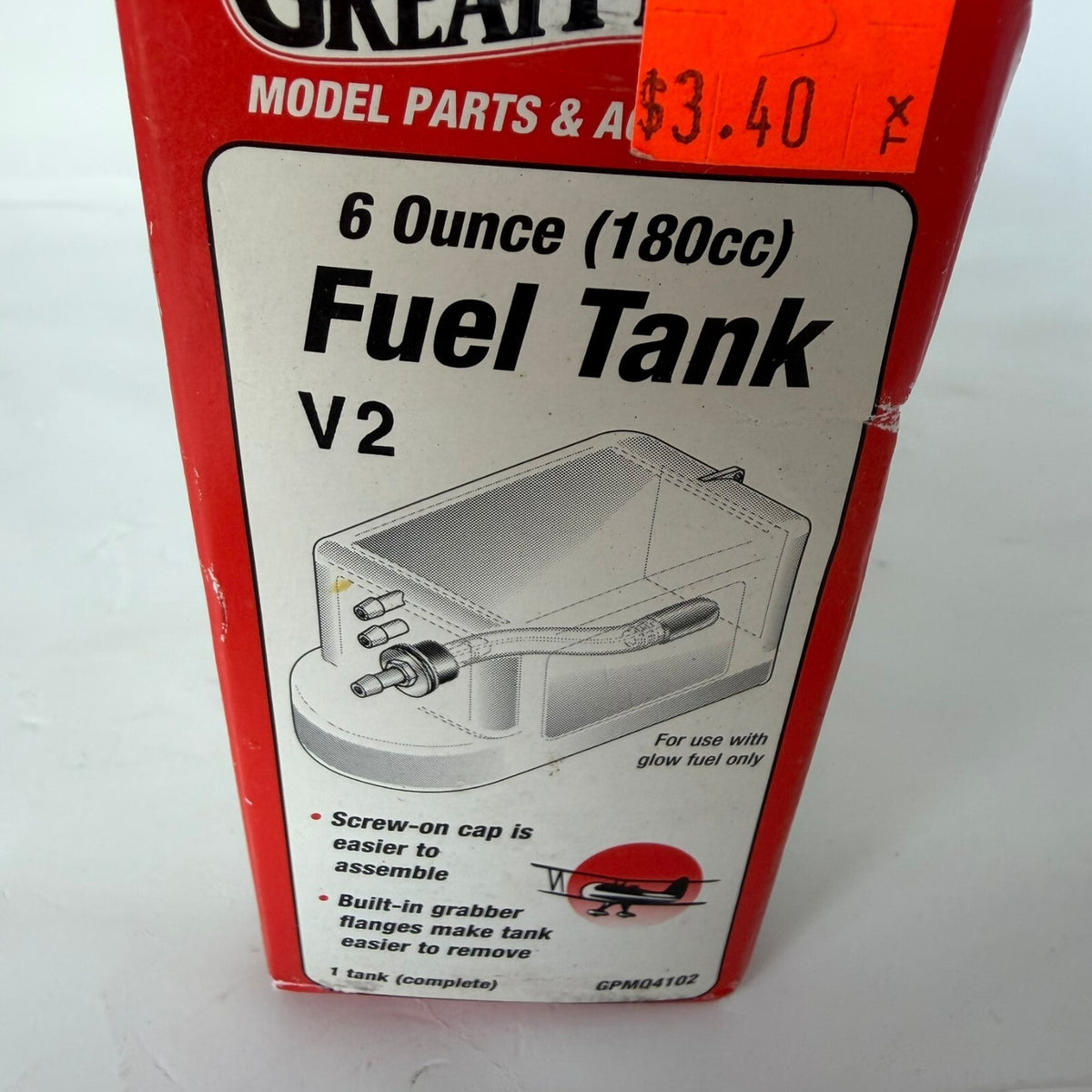 Vintage Great Planes 6 Ounce 180 CC Fuel Tank v2 GPMQ4102 New old Stock Model Rc