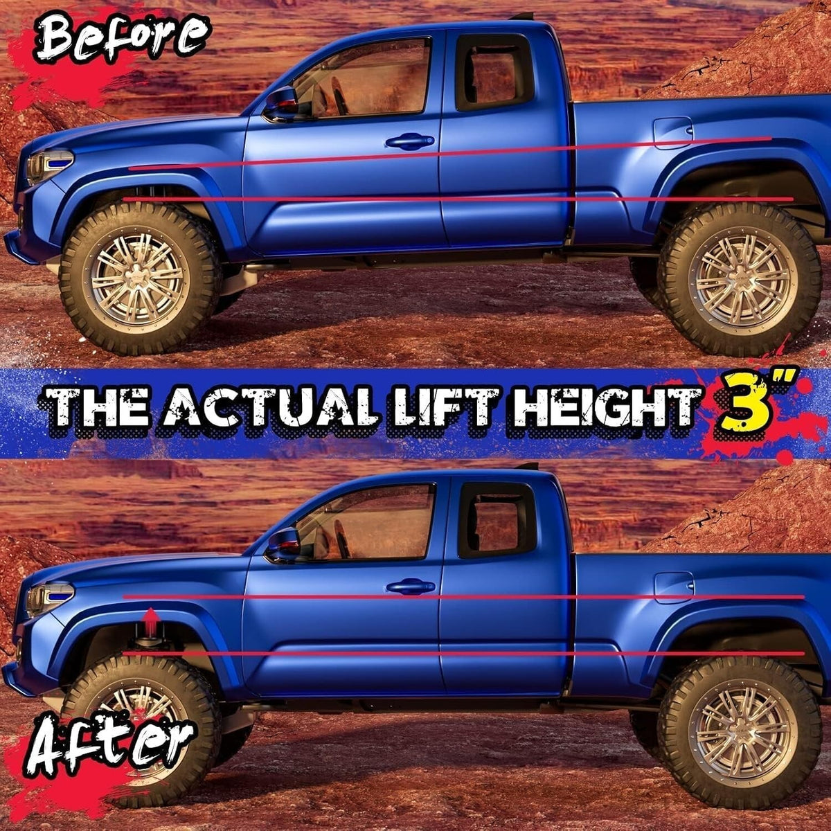 KSP 3" Front Leveling Lift Kit For Ford F150 Expedition 2" Strut Spacer Billet