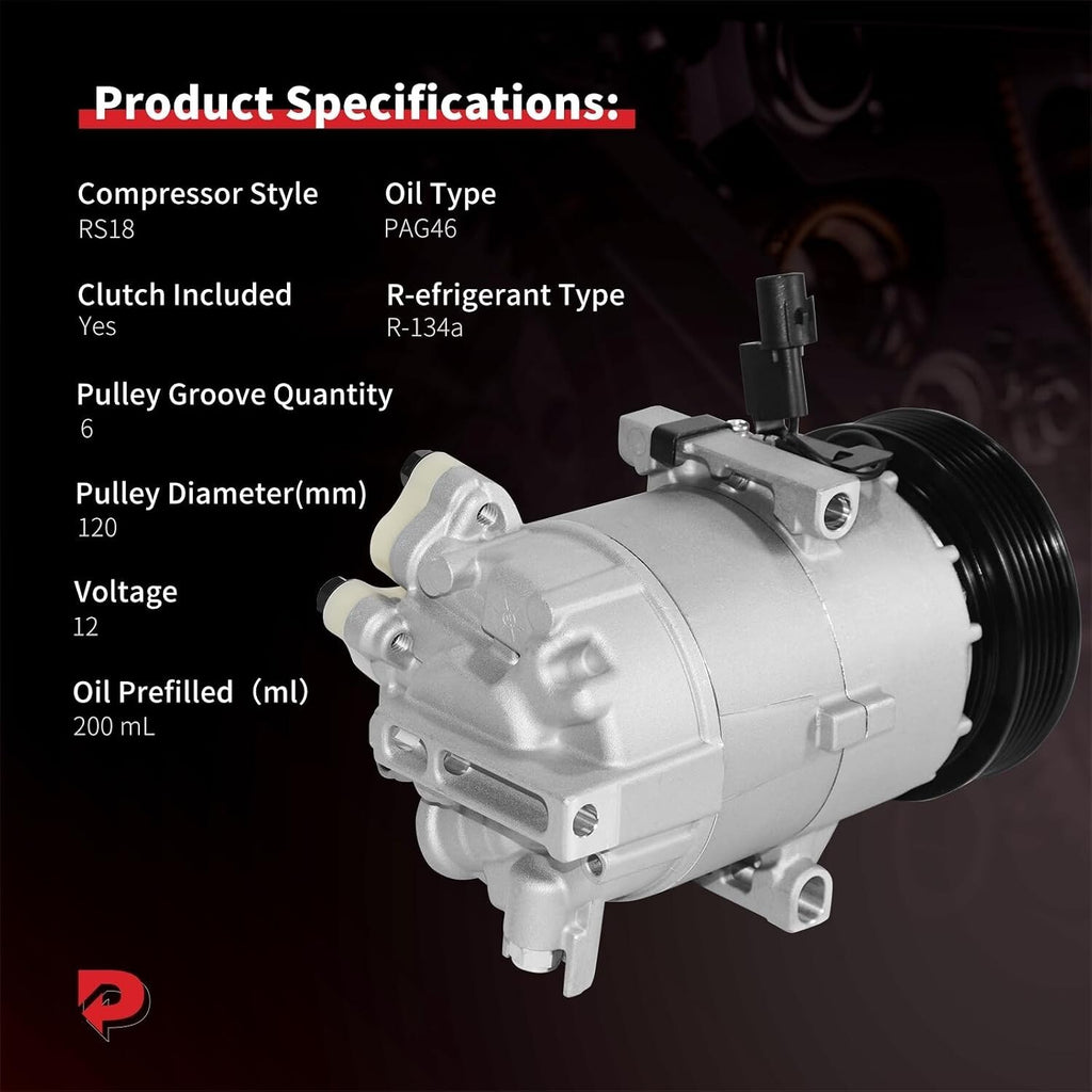 A/C Compressor & Clutch Jeep Grand Cherokee Charger Challenger 300 V6 3.0L/3.6L