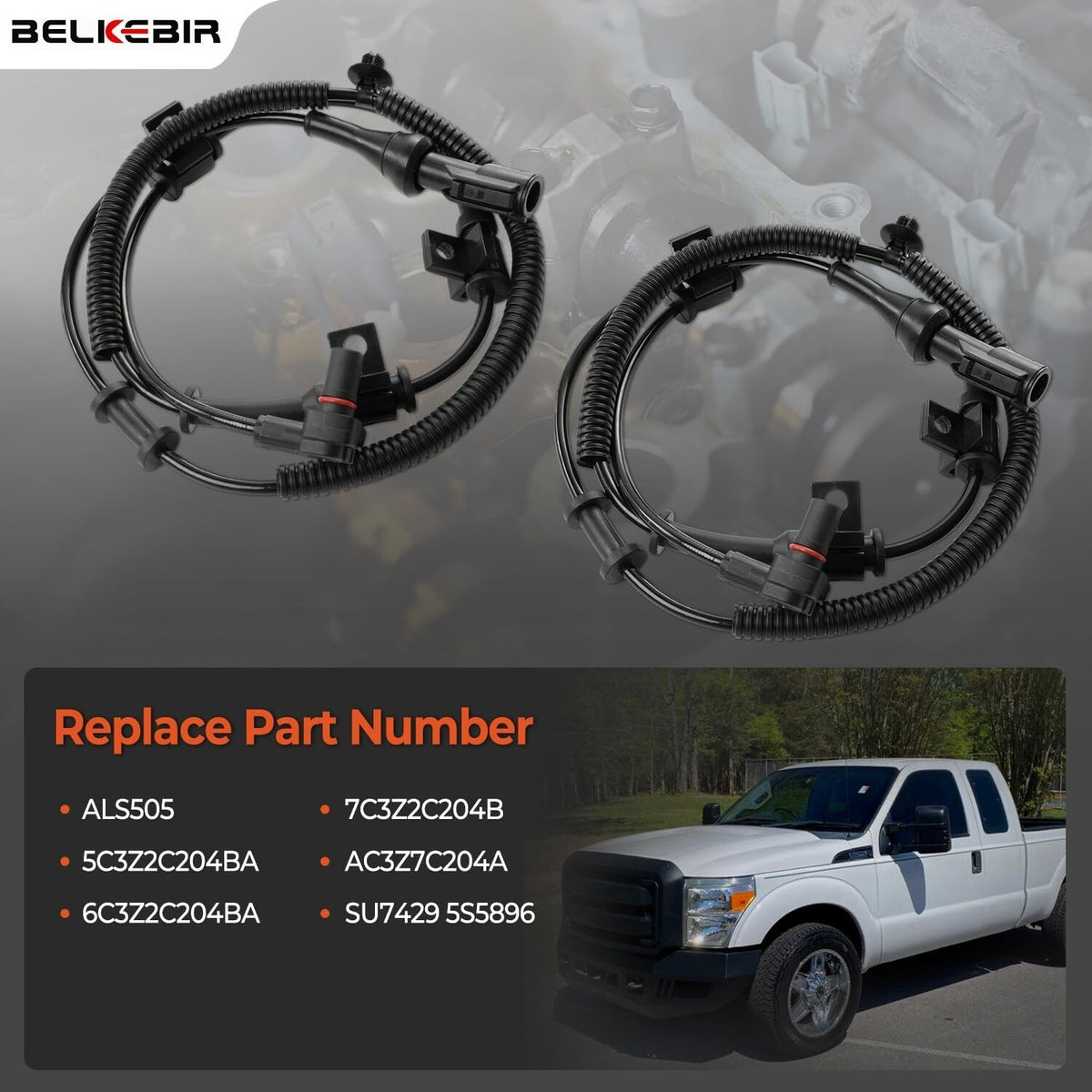 2X ABS Wheel Speed Sensor Front L & R Set For 05-10 Ford F-250 F-350 Super Duty