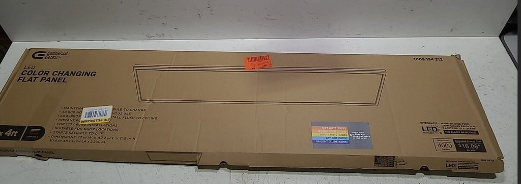 Commercial Electric 1x4ft LED Flat Panel 5CCT Flush Mount Light FP1X4/6WY/WH/HDT