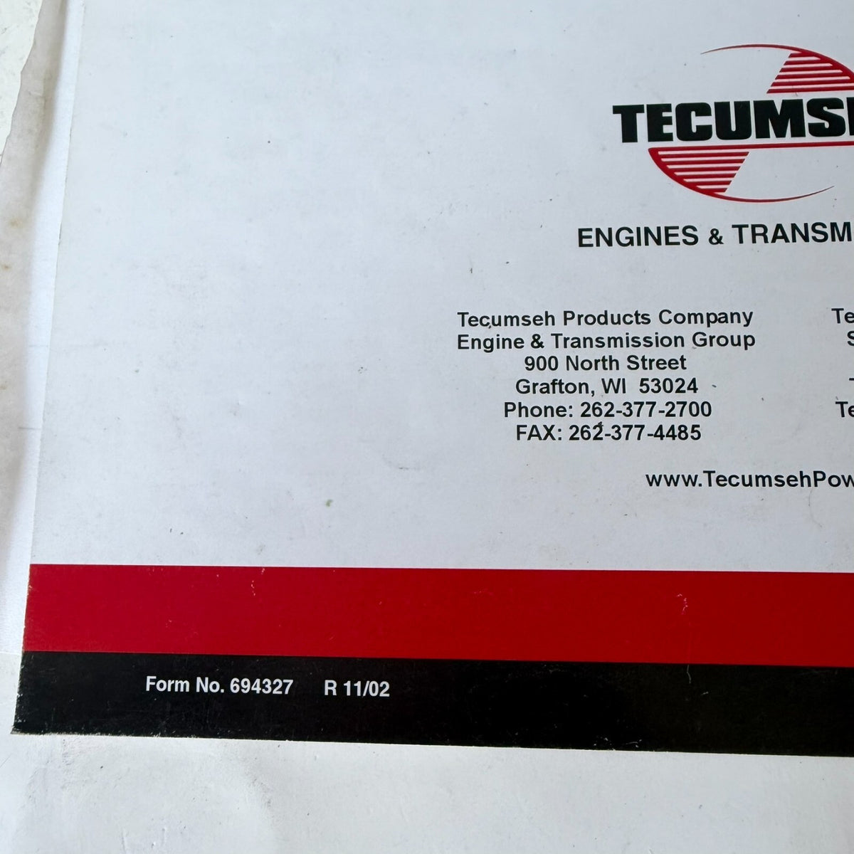 Tecumseh Factory Training- 2003 Update Manual