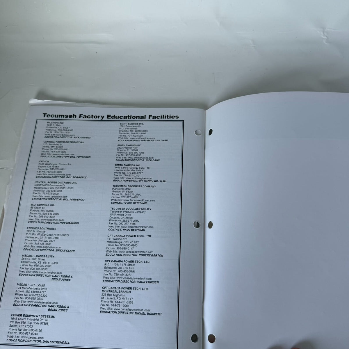 Tecumseh Factory Training- 2003 Update Manual