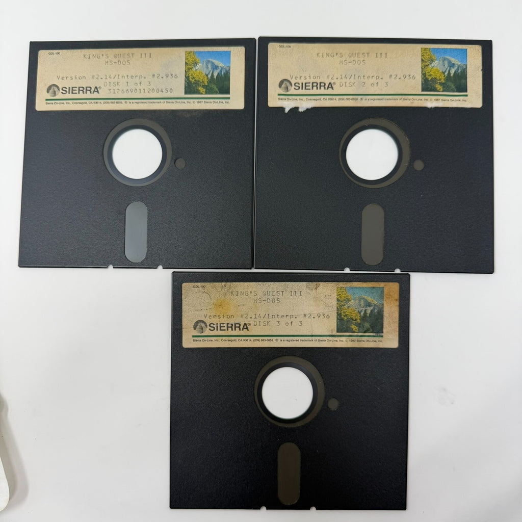 Vintage King's Quest III MS-DOS Computer Game Set- Disks Only 1-3 Sierra
