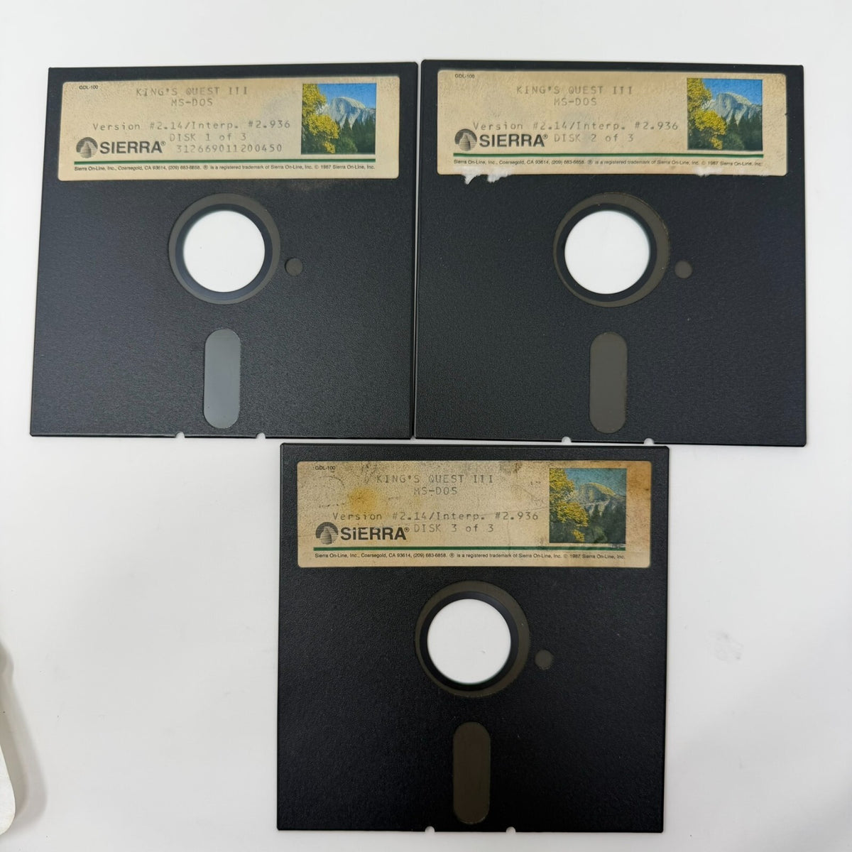 Vintage King's Quest III MS-DOS Computer Game Set- Disks Only 1-3 Sierra