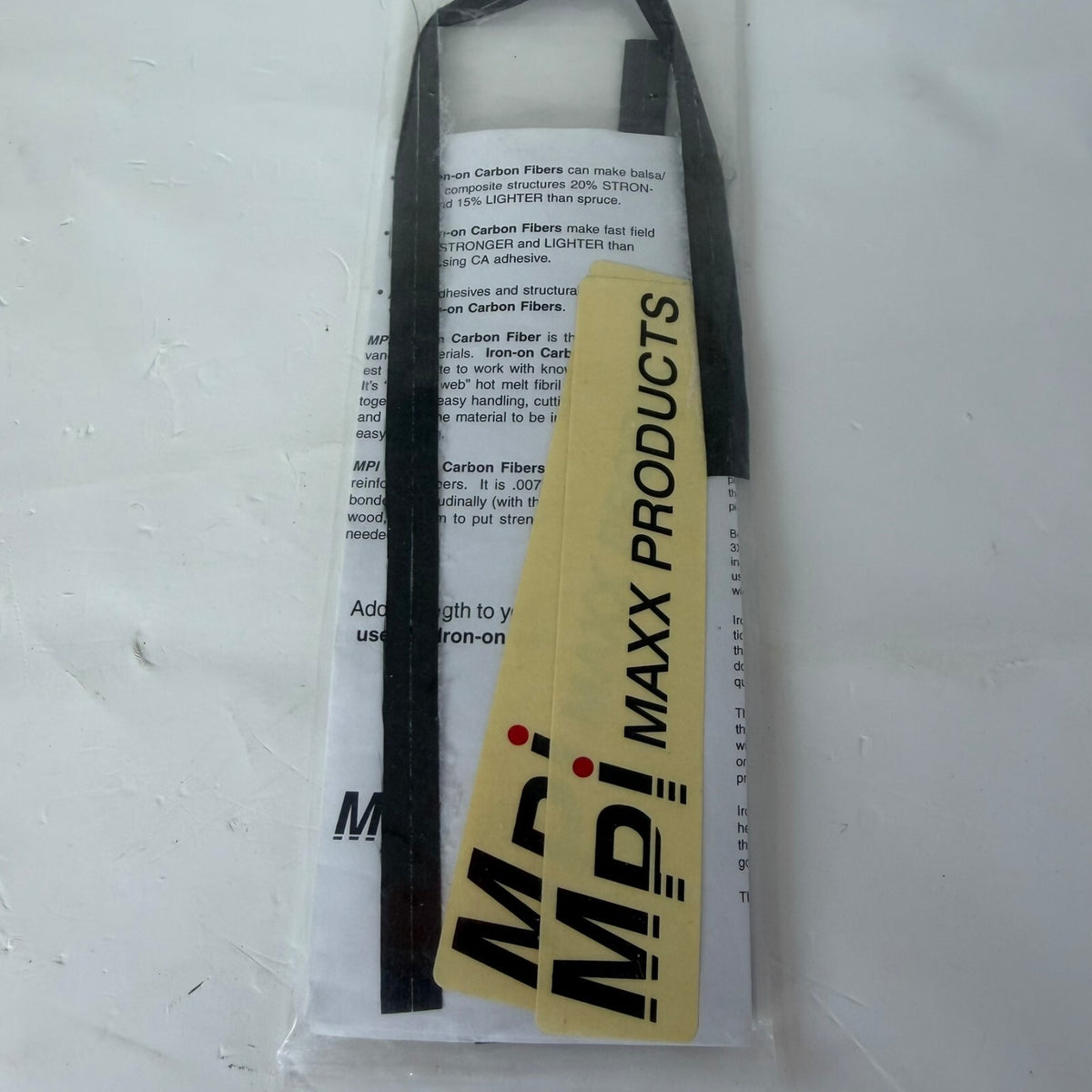 Vtg MPI Maxx Iron-On Carbon Fiber Strip 2"x48" ACCC722 RC Model Plane New Old St