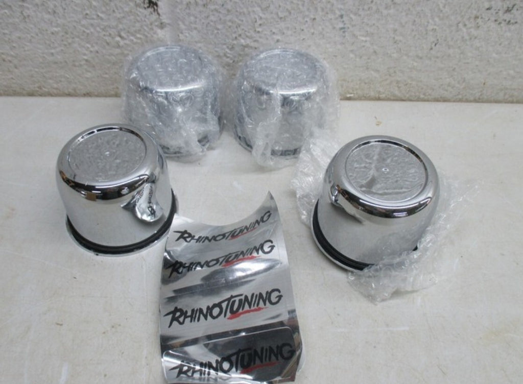Rhino Tuning Wheel Center Caps, Push-Through Chrome 77mm (3.03") Truck, Trailer