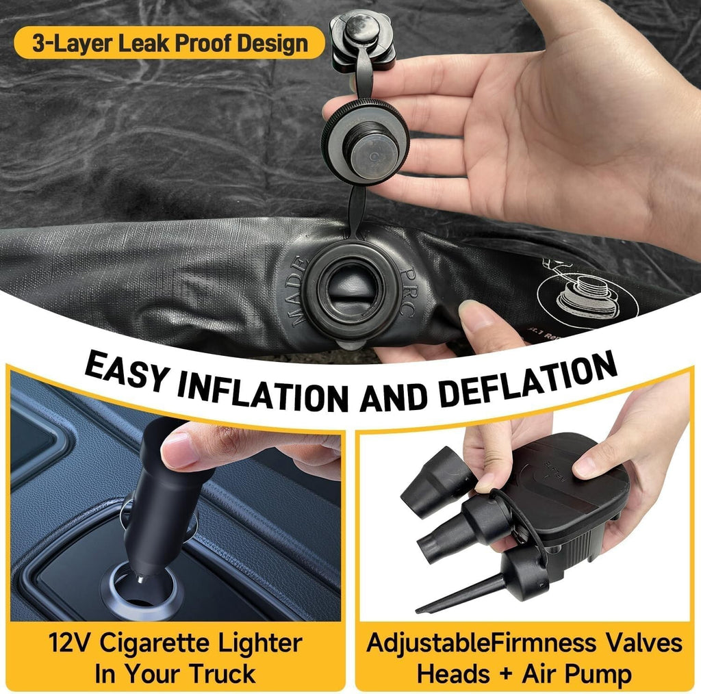 Truck Bed Air Mattress 6-6.5ft Full Size Inflatable Pickup Airbed W/ Pump Tent
