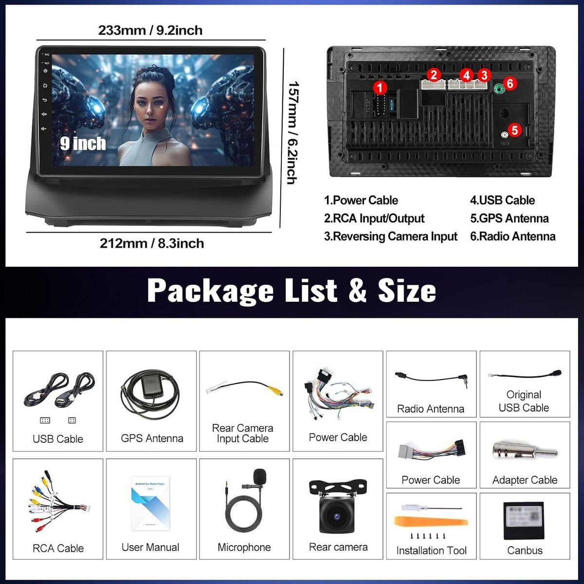 Touchscreen 9" Car Stereo Radio 2009-14 Ford Fiesta Apple Carplay Android 4g+64g