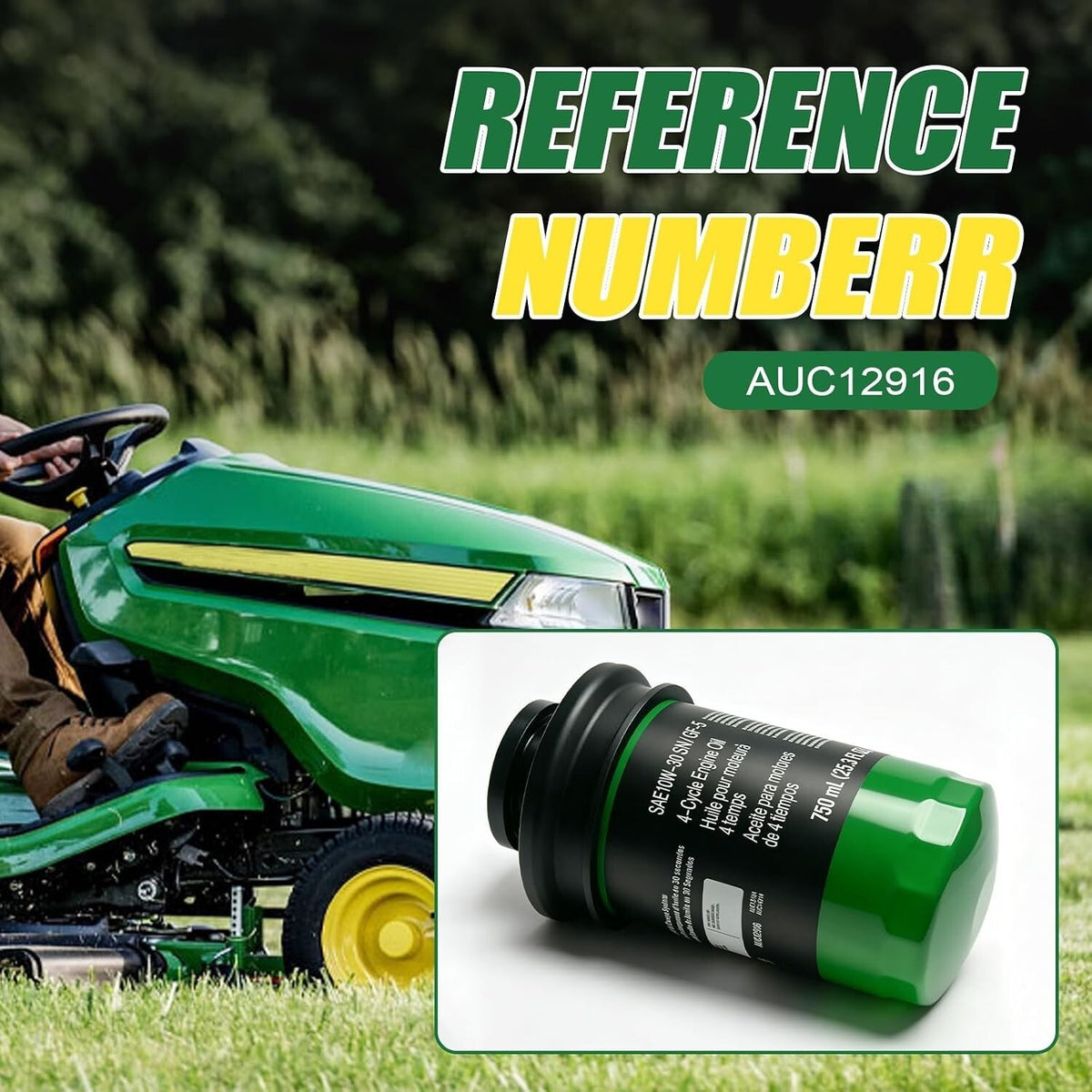 John Deere AUC12916 Lawn Tractor Oil Filter  for 100 Series E/S120-180 X166/7R