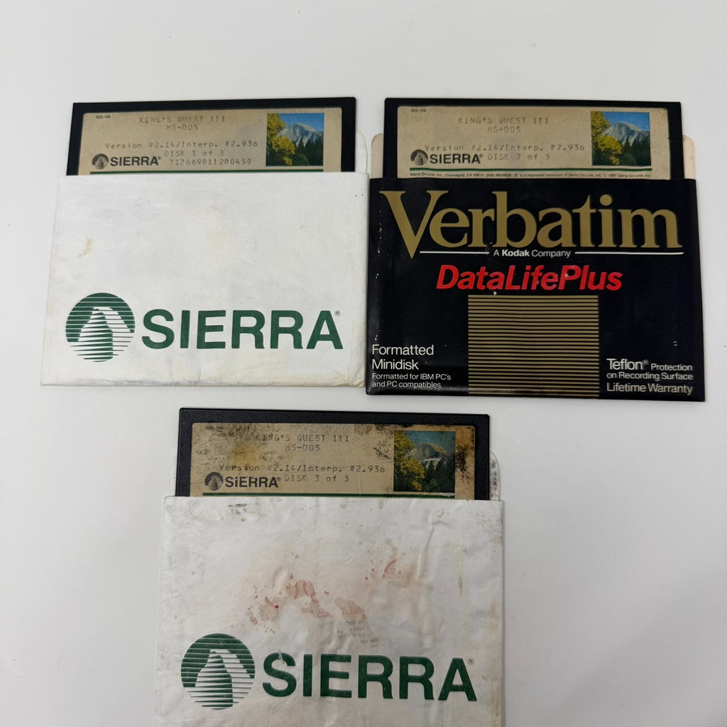 Vintage King's Quest III MS-DOS Computer Game Set- Disks Only 1-3 Sierra