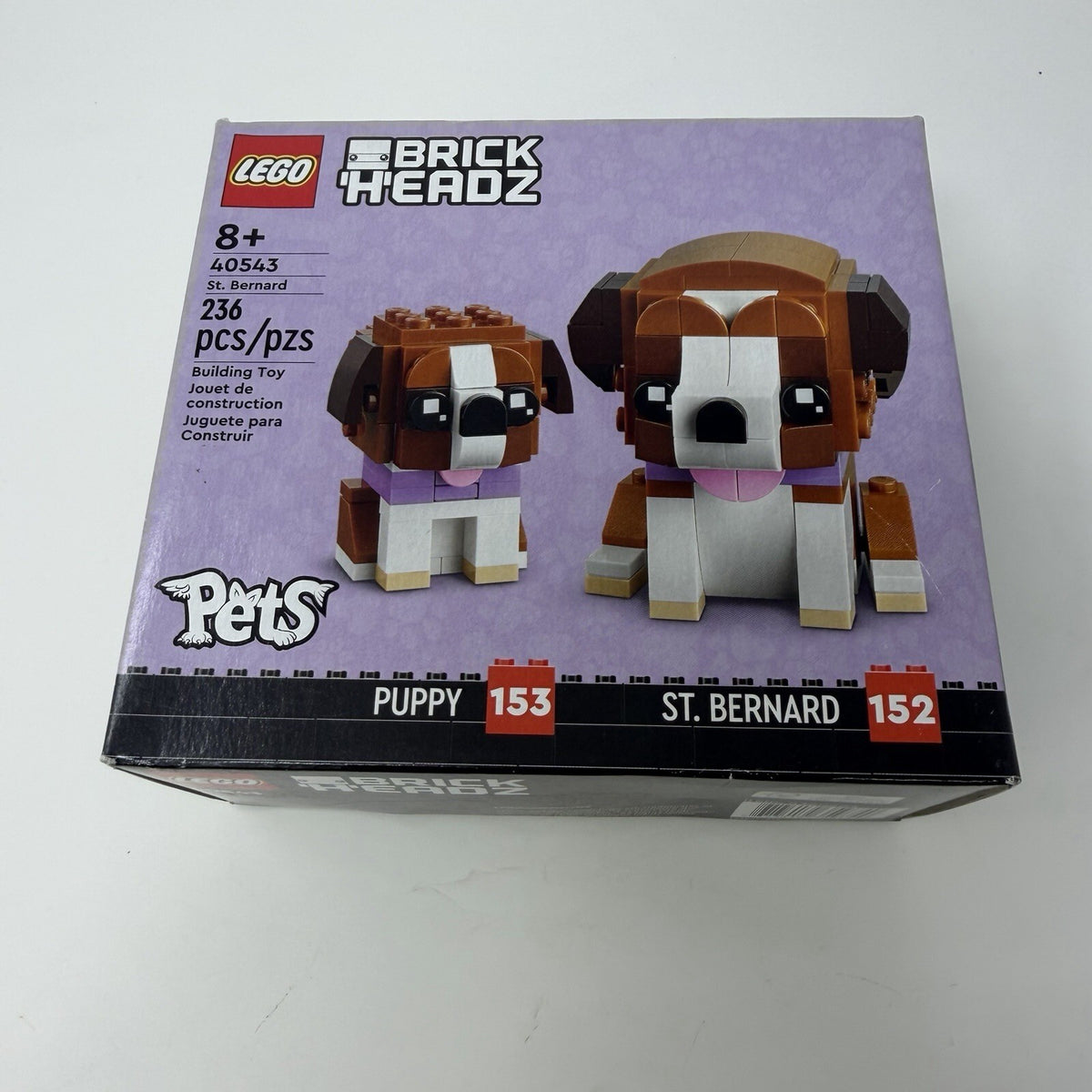 LEGO Brickheadz Pets: Saint Bernard Dog & Puppy Set 40543 New, Sealed