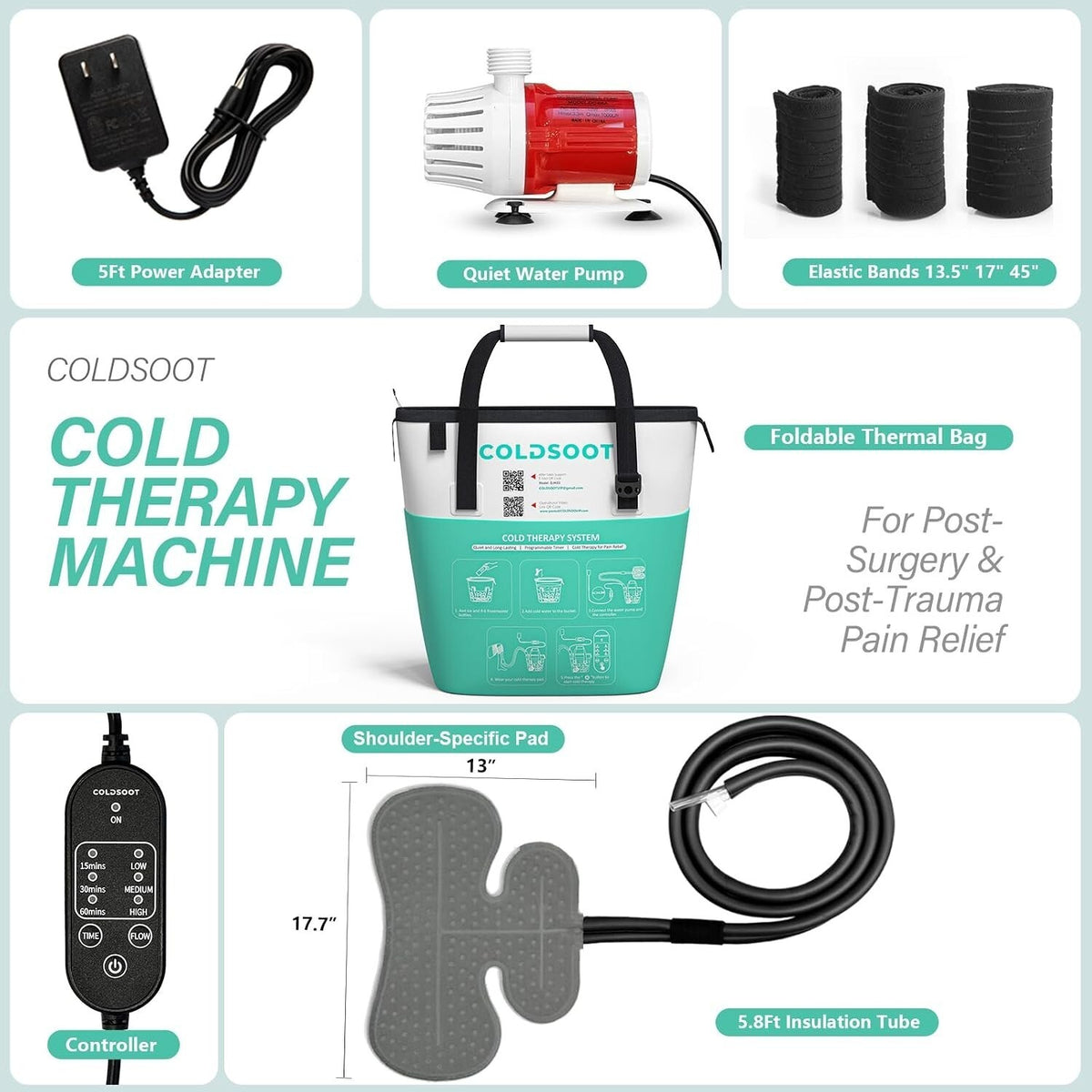 Cold Therapy Machine for Shoulder - Programmable Timer, Portable Cryotherapy