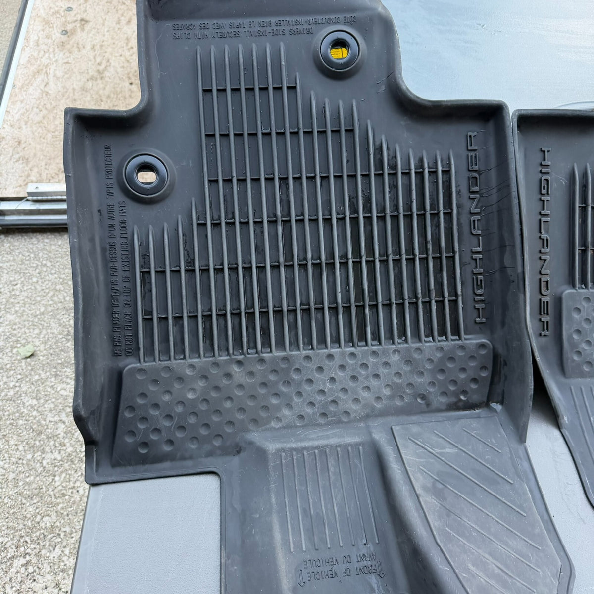 2020-2025 Toyota Highlander Genuine OEM All-Weather Rubber Floor Mats – Front 2
