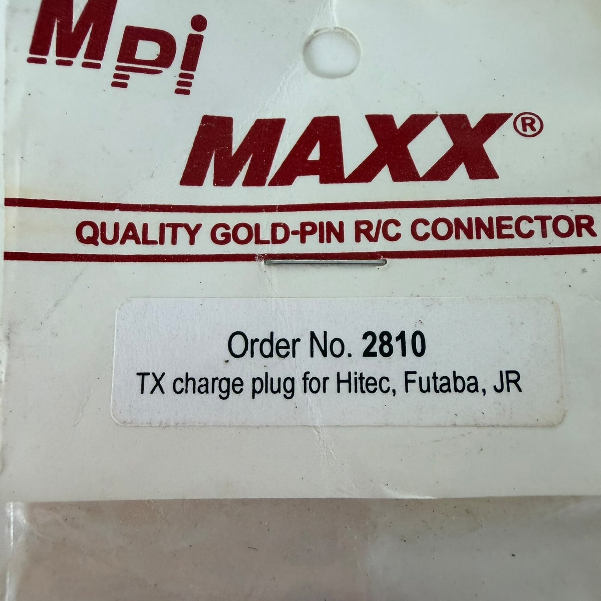Vintage Mpi MAXX 2810 2 Pin Plug Fits: Futaba/HiTec/JR TX Charge Battery RC NOS