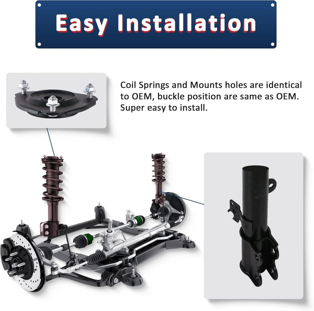 Front&Rear Complete Struts Shock Assembly W/Coil Spring 07-12 Nissan Sentra 2.0L