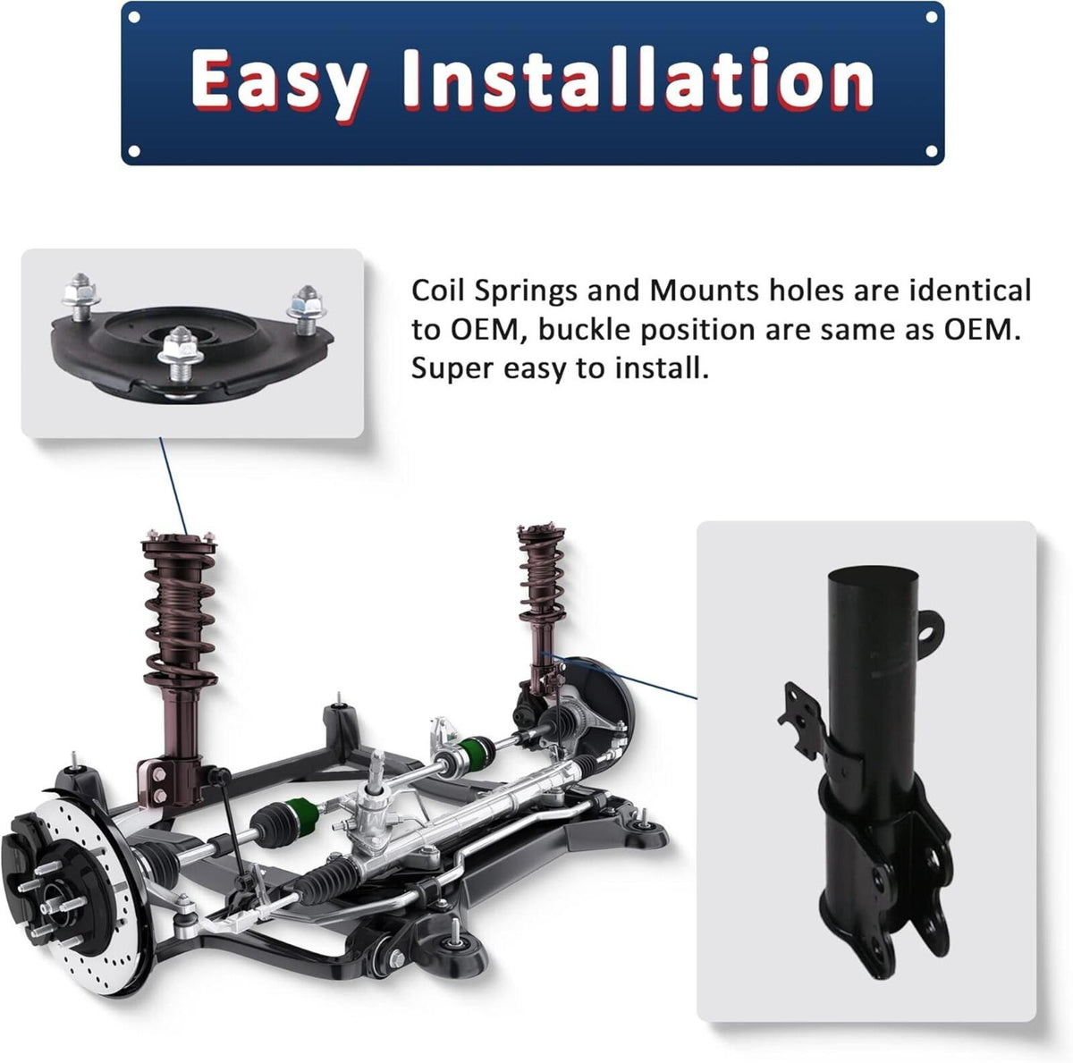Front&Rear Complete Struts Shock Assembly W/Coil Spring 07-12 Nissan Sentra 2.0L