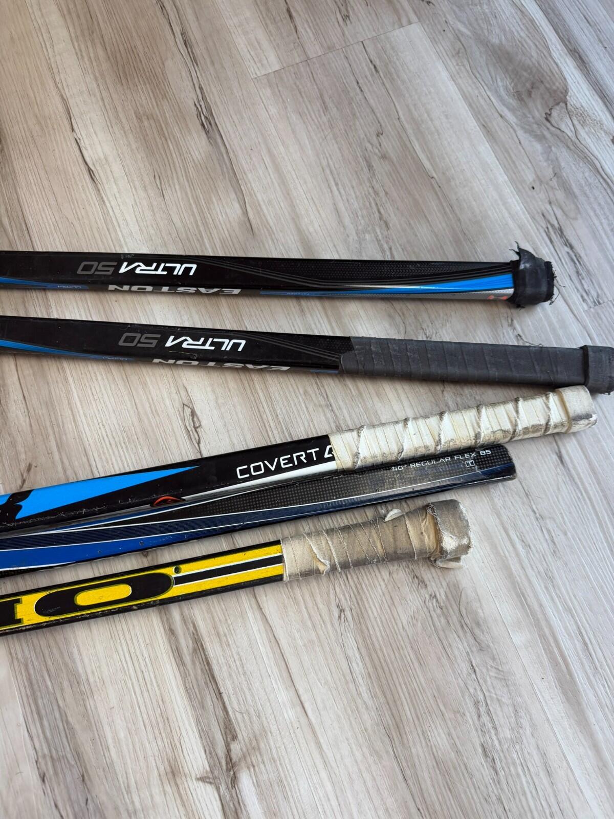 Hockey Stick Lot 5 PC Warrior Covert QRL Easton Ultra Reebok Koho Right/ Left