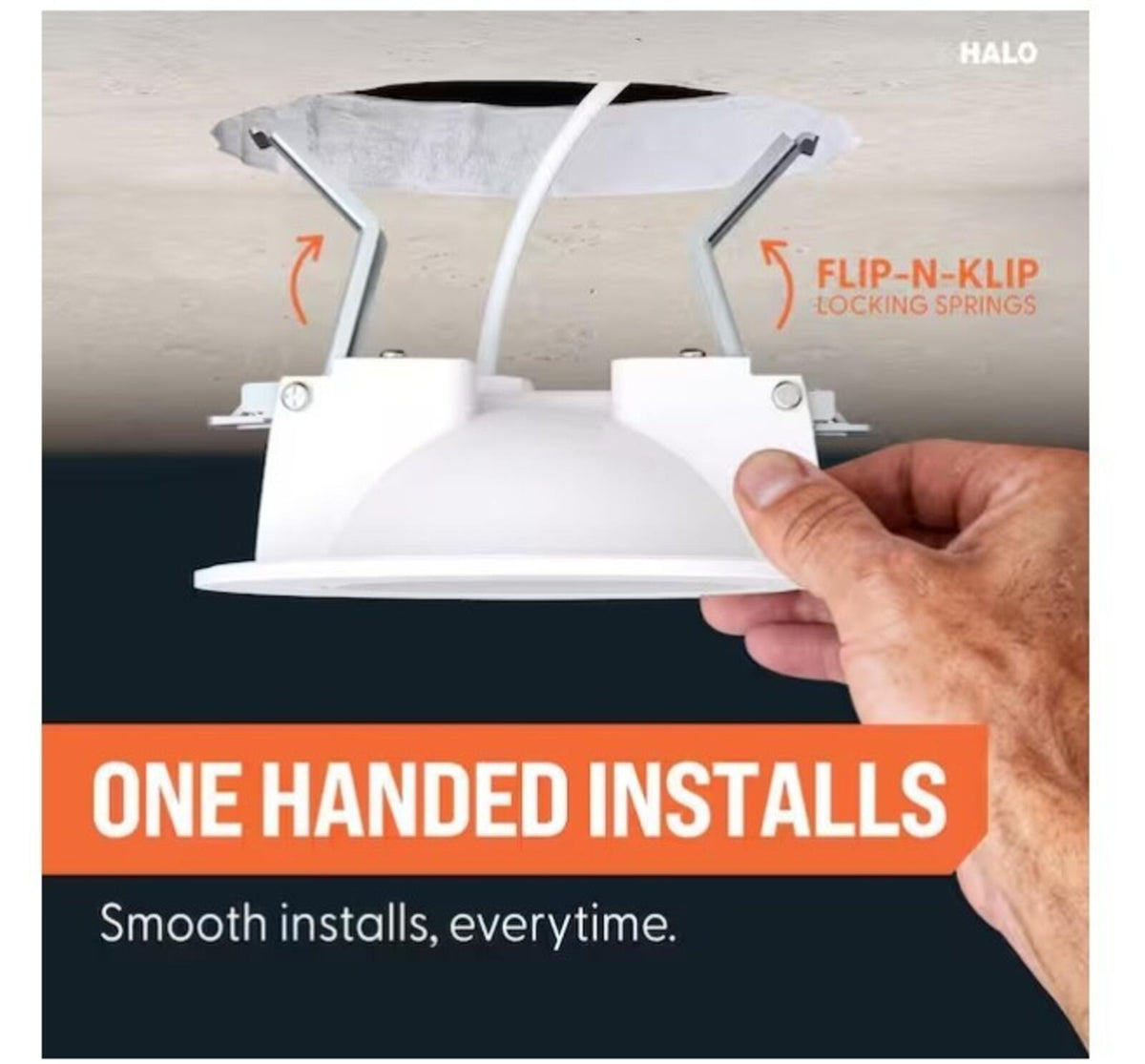 HALO RL 6" Selectable CCT Canless Recessed LED Downlight 600 Lumens White Indoor