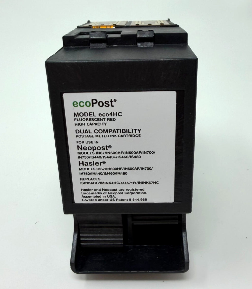 ecoPost eco4HC Postage Meter Ink Cartridge Flourescent Red Neopost Hasler NK4HC