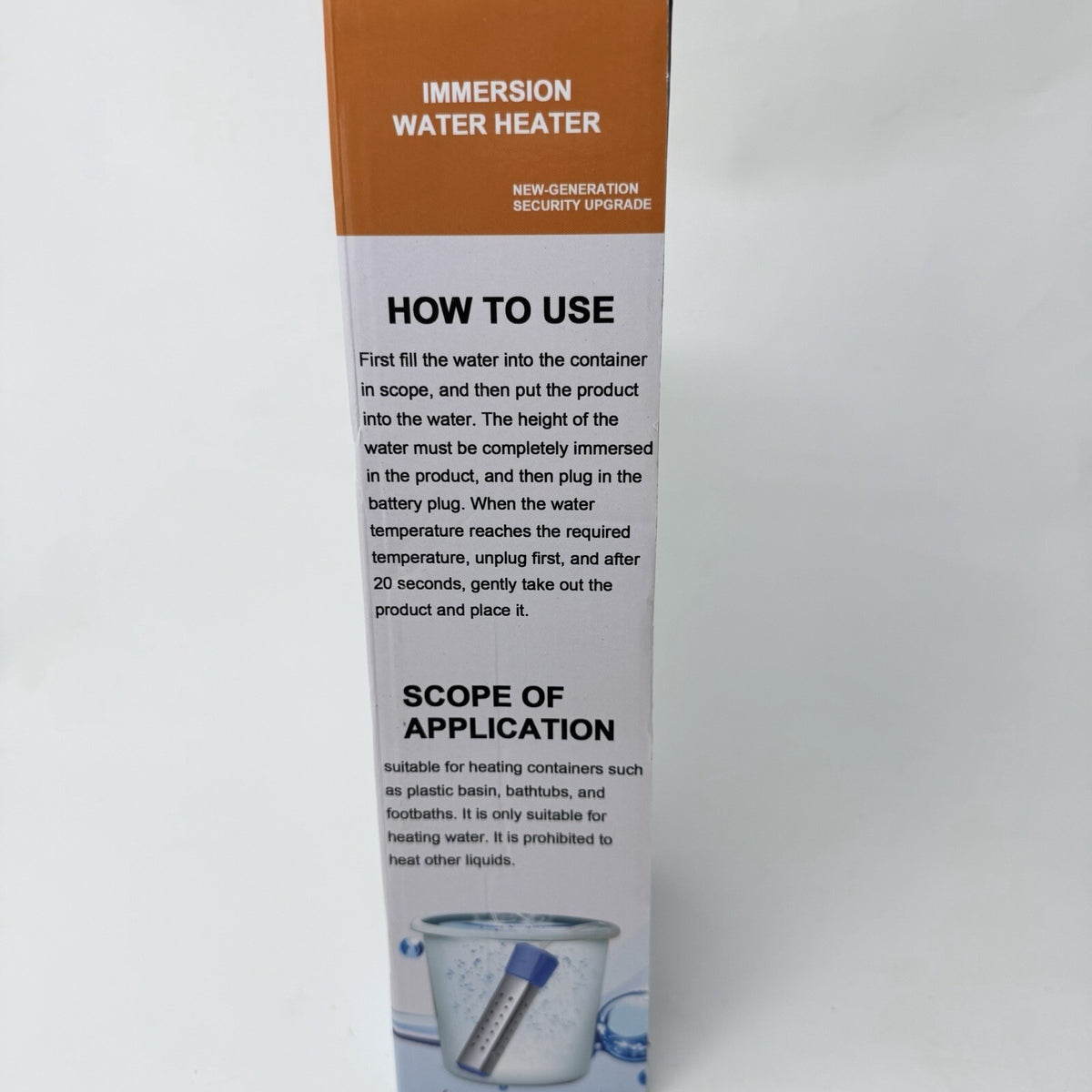 Immersion Water Heater , 2000W Portable Electric for Buckets, Tubs, Kids Pools