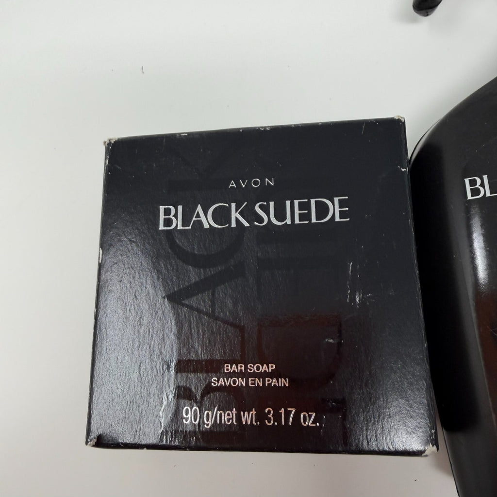 Avon Black Suede Set w/ Eau De Toilette Spray 3.4, Oz Bar Soap & Hair&Body Wash