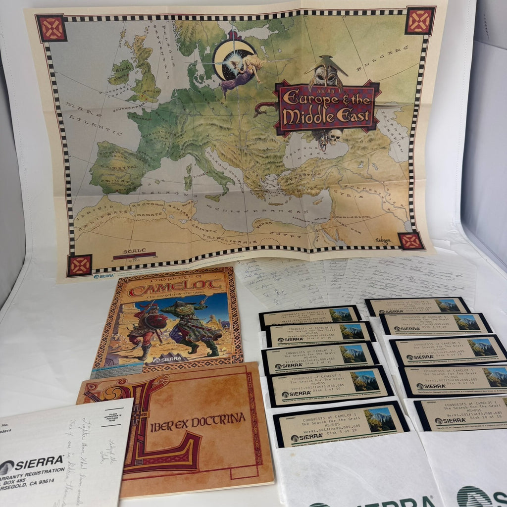 Conquests of Camelot: The Search for the Grail VTG PC Game + Handwritten Notes!