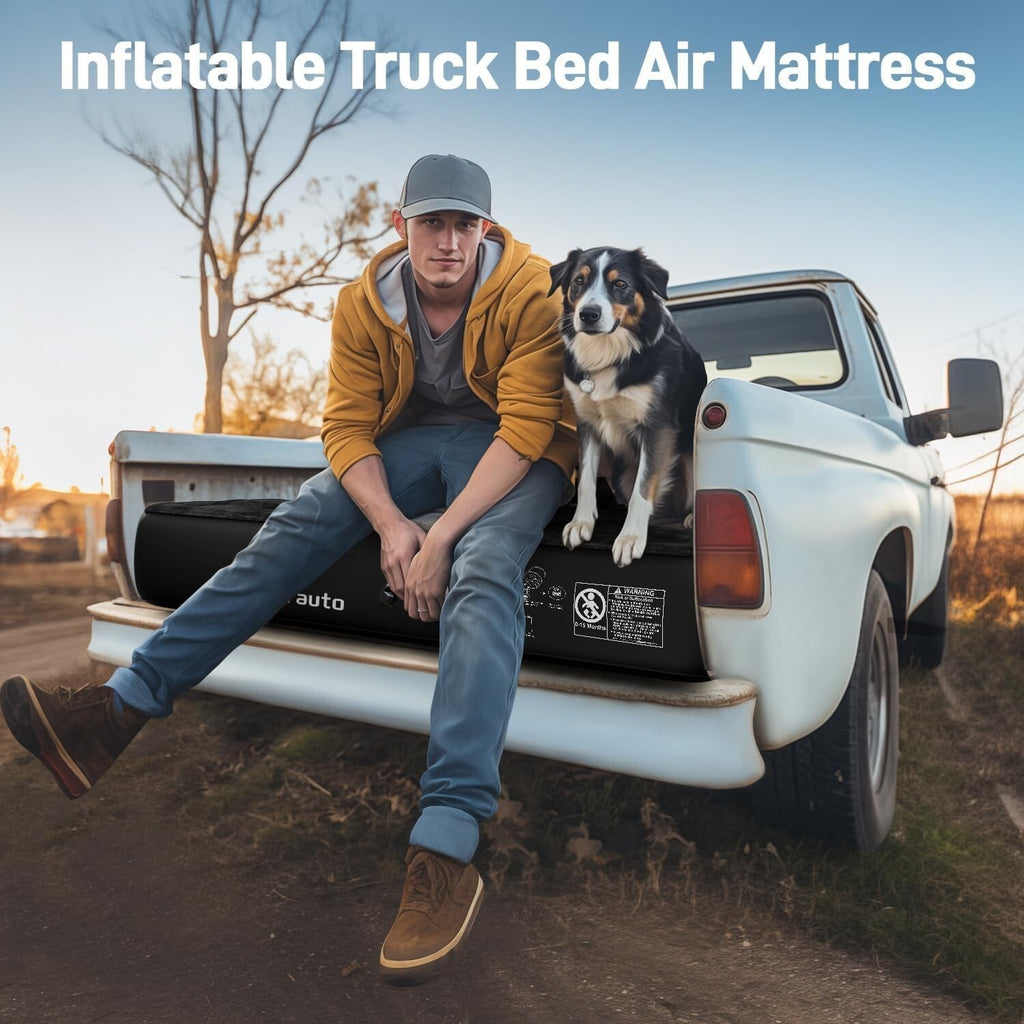 Truck Bed Air Mattress 6-6.5ft Full Size Inflatable Pickup Airbed W/ Pump Tent