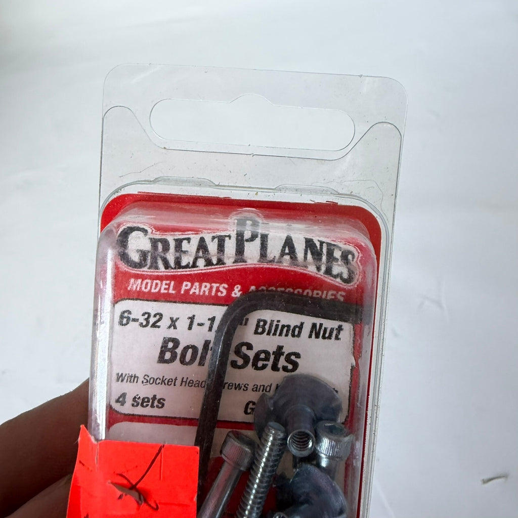 GREAT PLANES GPMQ3509 6/32 x 1 -1/4"  Blind Nut Bold Set RC Model Plane NOS vtg
