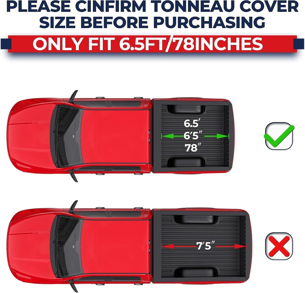 6.4FT/6.5FT Roll Up Soft Truck Bed Tonneau Cover Standard Bed Ram 1500 2500