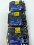 3 Pack 18mm x 8mm  0.7" Black Ink Yellow Laminated Label Tapes For Brother TZE