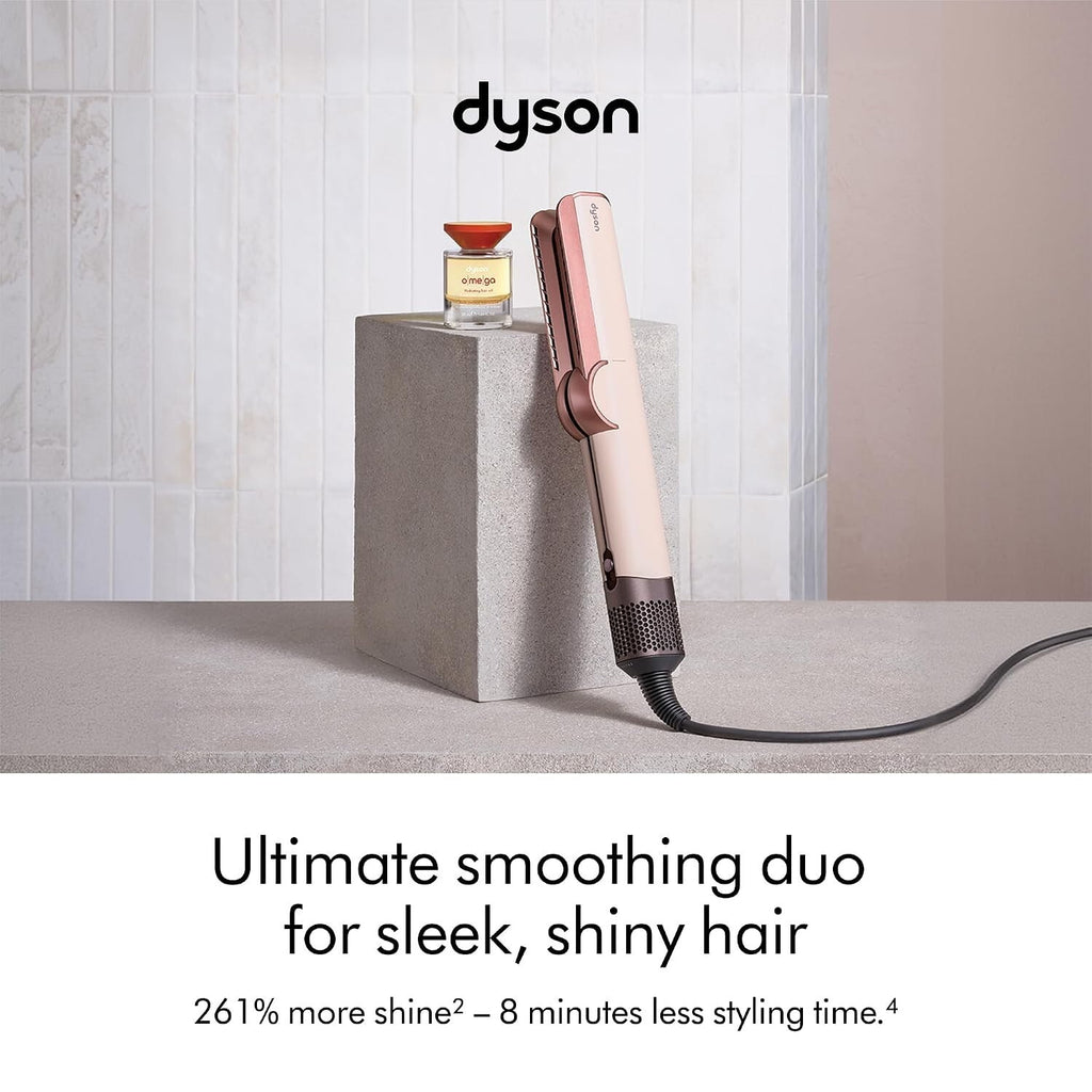 Dyson Airstrait Wet to Dry Hair Straightener Set w OMEGA Hair Oil - Ceramic Pink
