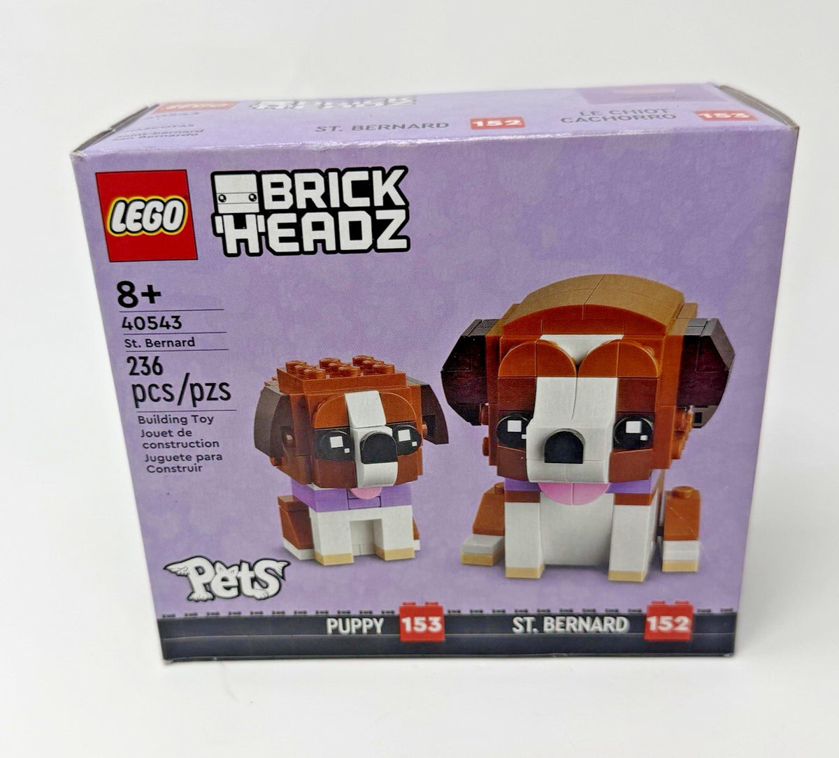 LEGO Brickheadz Pets: Saint Bernard Dog & Puppy Set 40543 New, Sealed