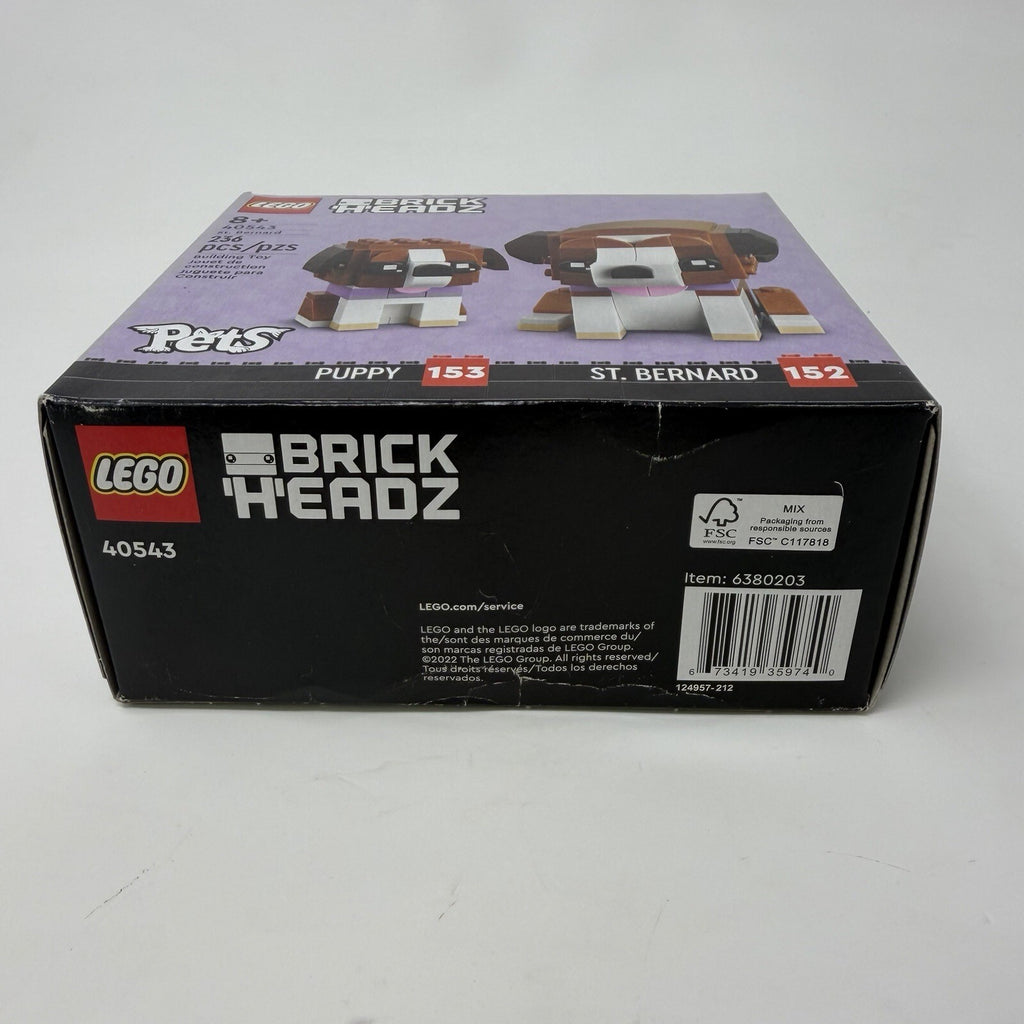LEGO Brickheadz Pets: Saint Bernard Dog & Puppy Set 40543 New, Sealed