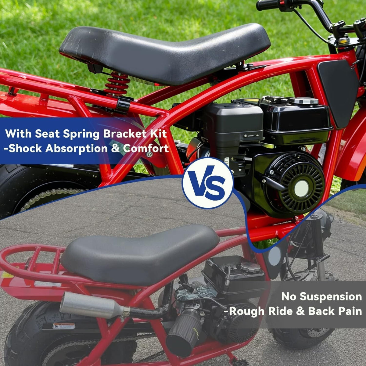 Mini Bike Seat Suspension Spring Kit for Coleman B200RSV B200 B200R Red Black