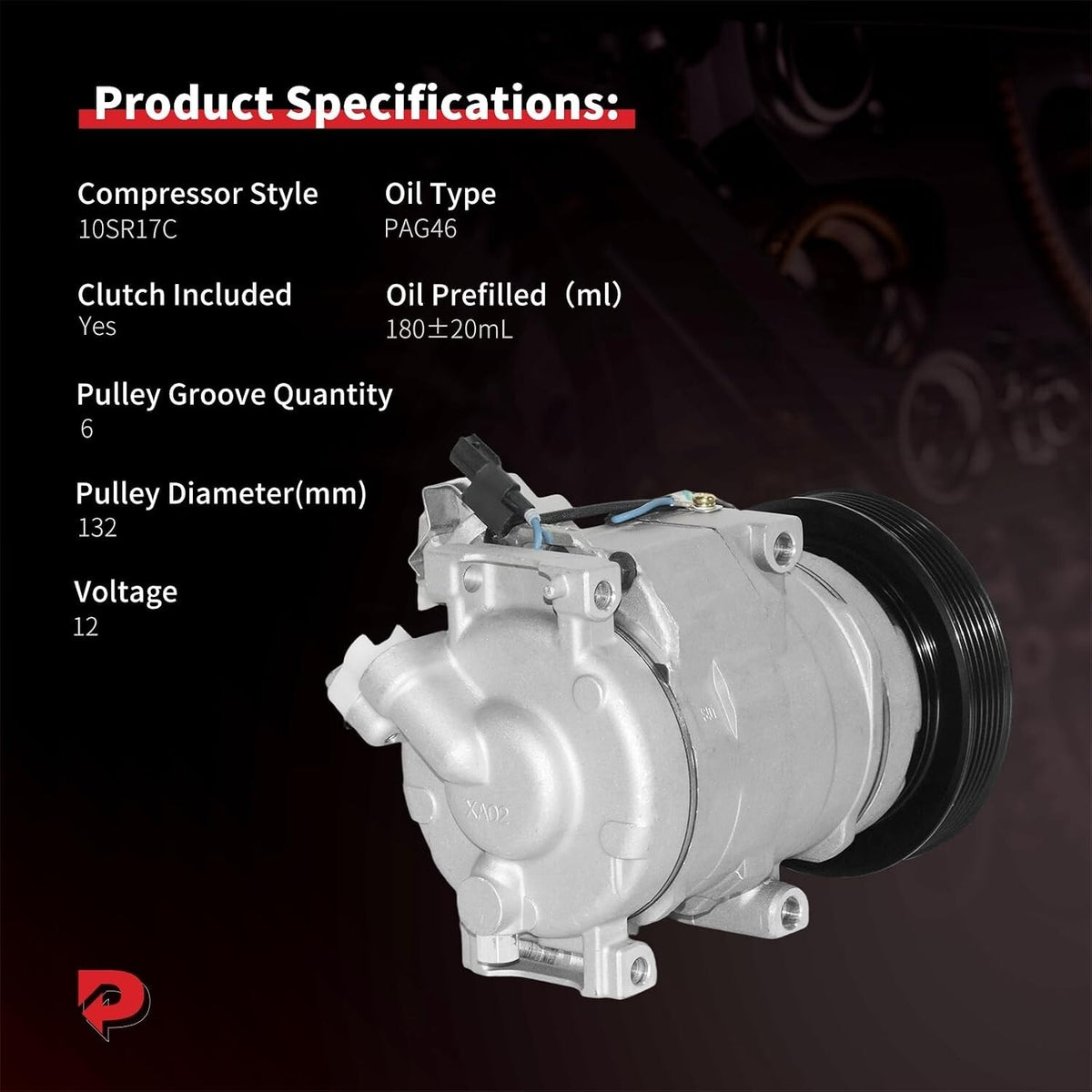 A/C AC Compressor For Acura MDX ZDX  3.7L Honda Odyssey Pilot  3.5L CO 10840C