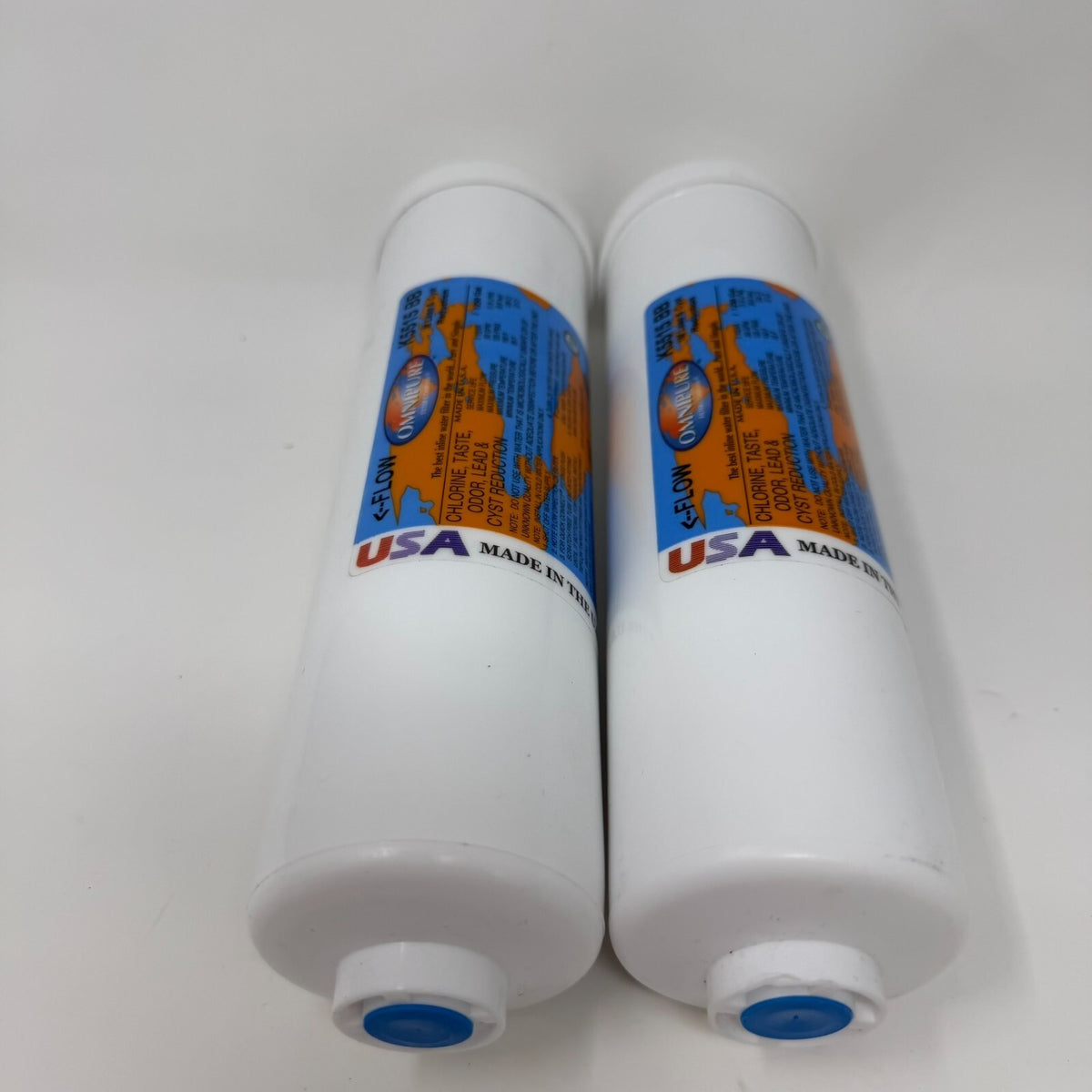 2 Pack Omnipure K5515-BB 1M Lead & Cyst Reduction Carbon Filter 1/4" Female Port