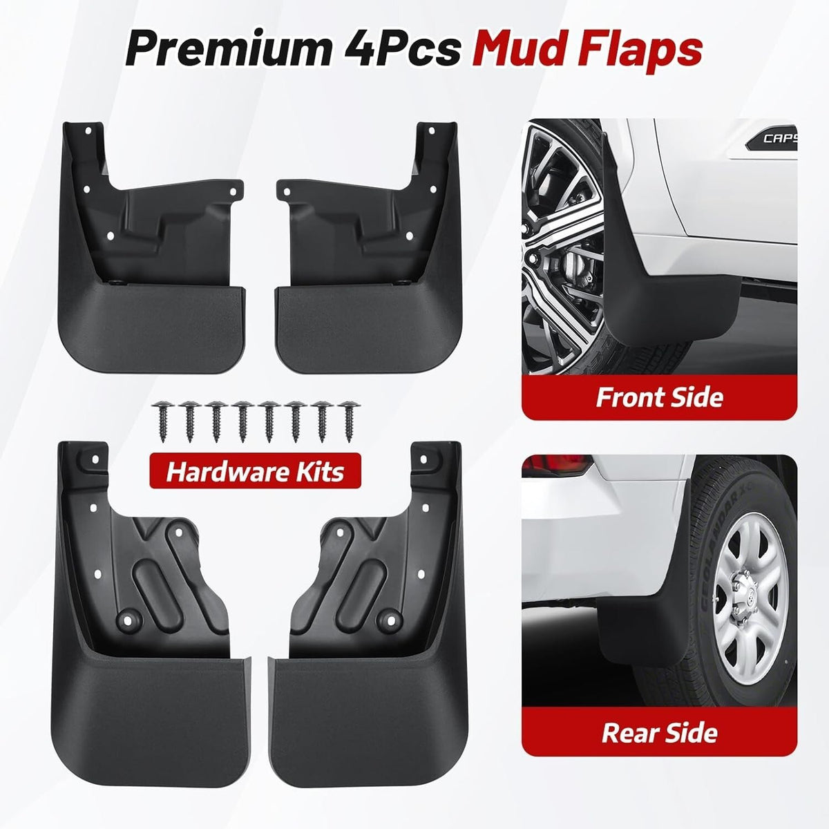 Mud Flaps for Toyota Tundra 2022-2026- No Drill Splash Guard- 4PC Front & Rear