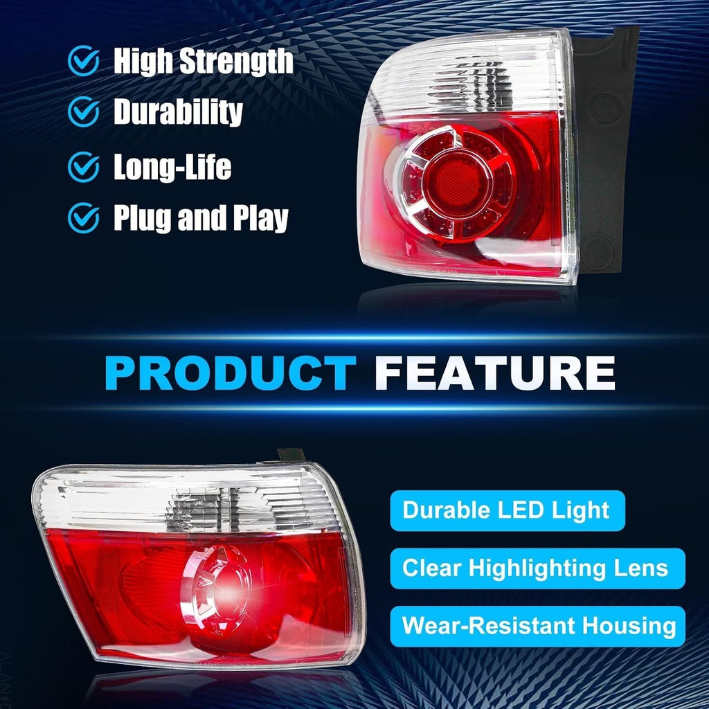Tail Lights For 2007-2012 GMC ACADIA LED Left + Right Pair Rear Taillight Brake