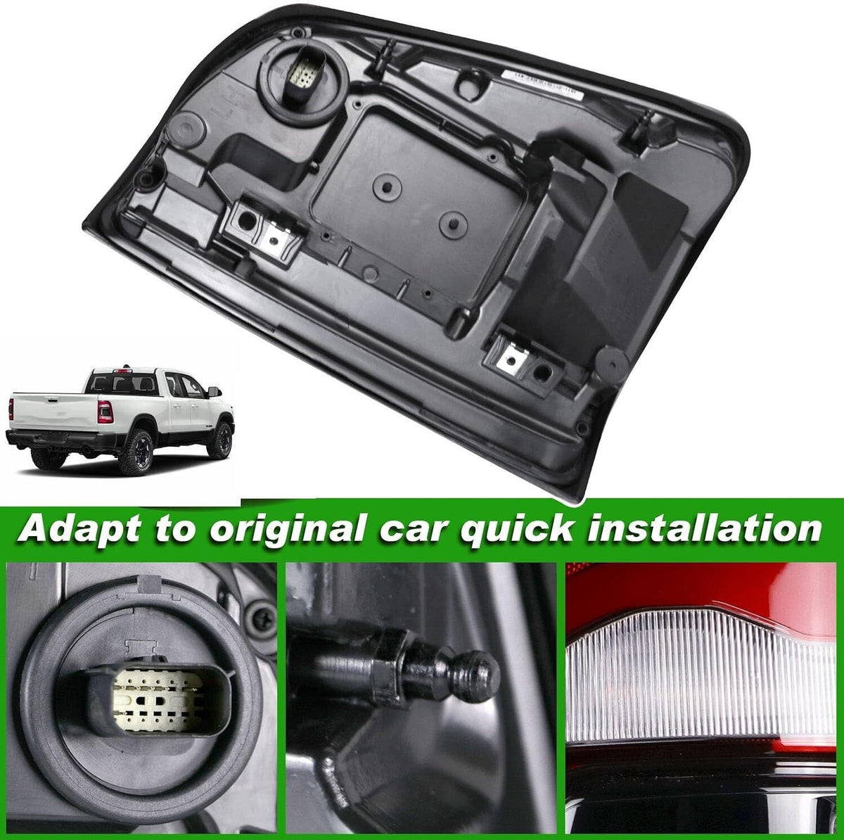 Dodge RAM 1500 2019-2022 LED Left Driver Side Black Smoke Tail Light 55112993AB