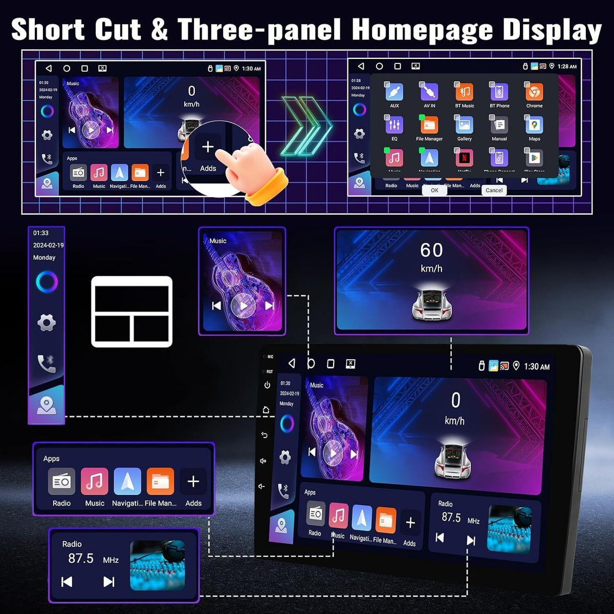 Touchscreen 9" Car Stereo Radio 2009-14 Ford Fiesta Apple Carplay Android 4g+64g