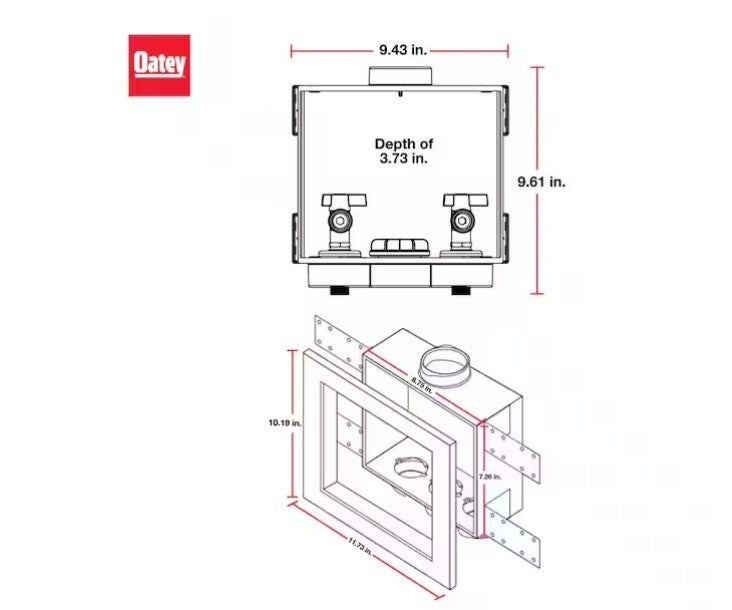 Oatey Quadtro 1/2" Copper Sweat x 3/4" MHT Outlet Box & Water Pressure Regulator