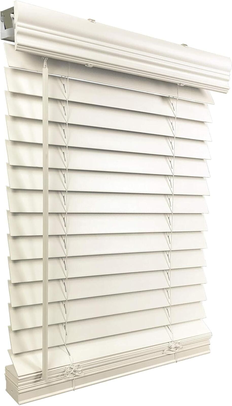 US Window & Floor 2" Faux Wood 58.125"x 48" Inside Mount Cordless Smooth White
