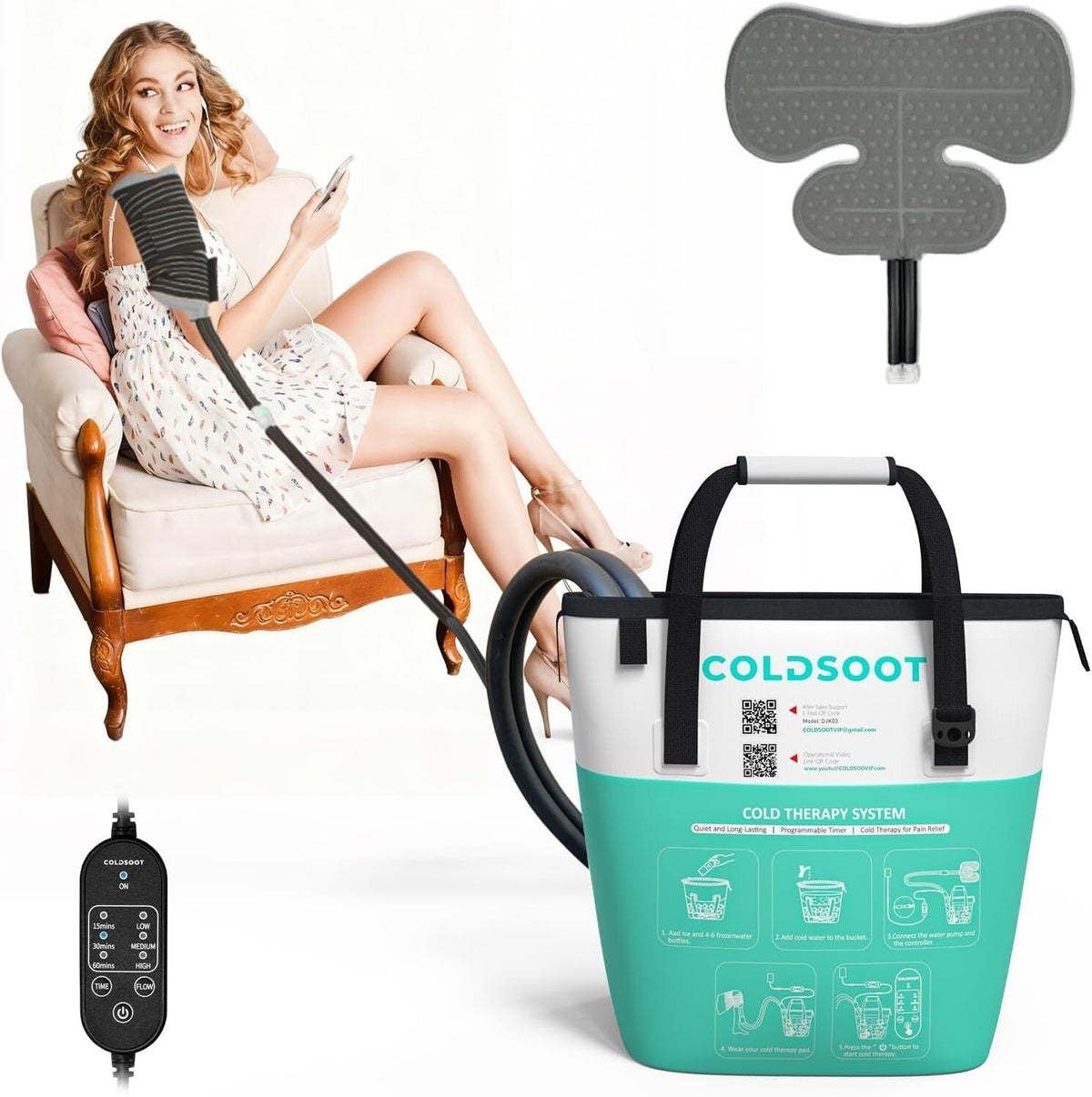 Cold Therapy Machine for Shoulder - Programmable Timer, Portable Cryotherapy