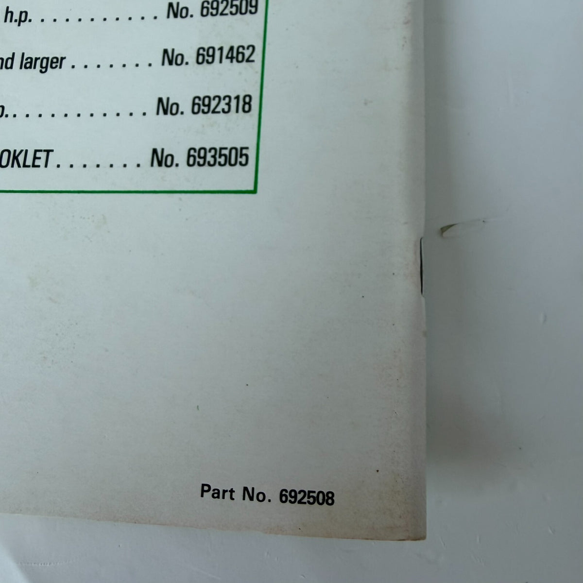 Tecumseh Engines Mechanic's Handbook Two Cycle Vintage Manual Nice Shape